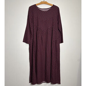 Linen Midi Dress One Size Large Lagenlook Cottage Core Folksy Earthy Relaxed